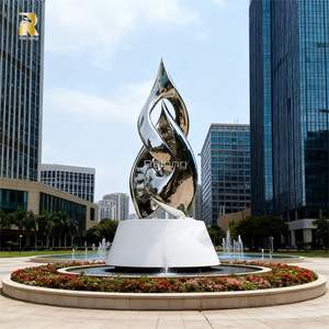 RELONG OEM ODM 사용자 정의 디자인 스테인레스 스틸 추상 조각 호텔 입구 장식을위한 현대 예술 - Product Image 6