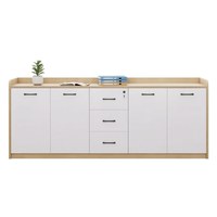 Meuble de bureau contemporain en bois massif pour salle de réunion, avec tiroir latéral, compartiment de rangement pour imprimante et compartiment bas pour classement de documents