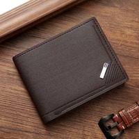 Dompet Kulit PU Pria Lipat Dua, Tempat Kartu, Dompet Bisnis dengan Banyak Slot Kartu, Logo Custom, Grosir OEM