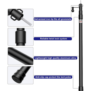 <span class=keywords><strong>Pali</strong></span> per Tenda Leggeri e Regolabili, Asta Telescopica in Alluminio per <span class=keywords><strong>Campeggio</strong></span> e Tende da Sole - Product Image 3