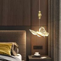 Lampes suspendues papillon LED de luxe JACKSUN, lampes suspendues modernes en acrylique, petite lampe suspendue pour chambre à coucher, lampe de chevet, lampe suspendue d'intérieur