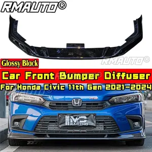 Kit de Carrocería para Honda Civic 11.ª Generación 2021-2024, Alerón Delantero, Negro Brillante, Estilo MC, Protector de Parachoques Delantero, Accesorios para Automóviles - Product Image 1