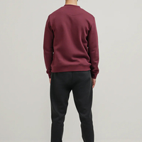 Blouson Bomber d'Hiver pour Homme, Couleur Bourgogne, à Capuche, Col Montant, Fermeture Éclair Intégrale, Poche Avant, Décontracté, Écologique, Respirant, Léger
