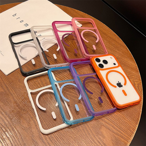 เคสโทรศัพท์กันกระแทกแบบใสสีลูกกวาดพร้อมแม่เหล็กสำหรับ iPhone 18 17 Pro Max 15 16 Pro ฝาหลังใส - Product Image 1