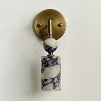 Lampe murale moderne exclusive en marbre Calacatta Viola, finition mate, écologique, de haute qualité, pour la décoration intérieure de la maison, chambre et hôtel
