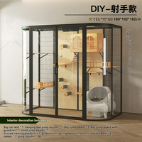 Villa de luxe pour chat en bois massif, à niveaux, grande, pour intérieur, avec hamac, pont et rampe à gratter, mobilier pour animaux de compagnie, vente en gros