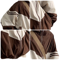 Veste à capuche en satin de style japonais vintage pour femmes vêtements d'extérieur verts à séchage rapide haut marron pour l'été respirant