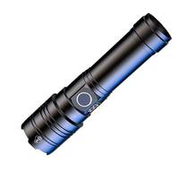 Lampe torche LED en alliage d'aluminium DREAMS'LIGHT, IP44, 800 lm, faisceau réglable, rechargeable ou piles sèches, avec marteau de sécurité d'urgence