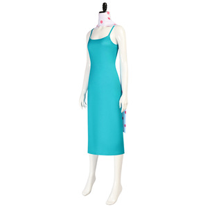 Adult Women Halloween Party Roleplay Suit <strong>Gru</strong> Wife Lucy Wilde Cosplay Blue Dress Scarf <strong>Costume</strong> DONG-012 - Product Image 2