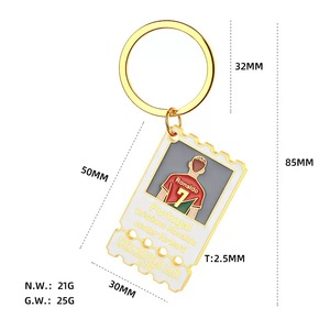 Llaveros de Estrellas <span class=keywords><strong>del</strong></span> Fútbol <span class=keywords><strong>Mundial</strong></span> 2026 al por Mayor, Dijes Esmaltados Estilo Boleto <span class=keywords><strong>Mundial</strong></span>, Colgantes de Camisetas de Jugadores de Fútbol, Recuerdos para Aficionados, Aleación de Oro - Product Image 5