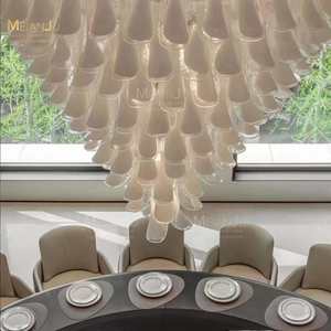 Современная модная Потолочная люстра креативная Входная стеклянная 3000K Цветовая температура овальная Люстра для украшения отеля - Product Image 4