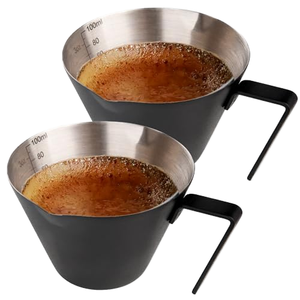 Tasse à mesurer en acier inoxydable 304 avec échelle, réutilisable, pour extraction de café, petite carafe à lait pour barista et bar - Product Image 1