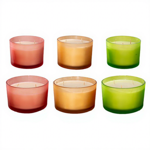 Bougie parfumée à 3 mèches dans un bocal en verre, parfum café et chocolat, pour la décoration de la maison - Product Image 3