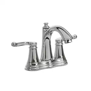 Brass 4" Centerset Dual Handle Bathroom Lavatory Faucet with Pop-up Drain Hole