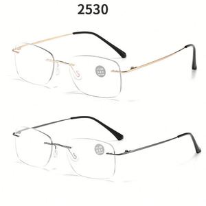 Gafas de Lectura sin Montura con Protección Anti Luz Azul, de Aleación de Titanio, para Presbicia, para Hombre y Mujer, Moda 2025 - Product Image 5