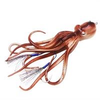 Leurre de pêche lumineux en forme de pieuvre, encre luminescente, jupes de calmar, appât souple en plastique, pêche à la traîne en eau salée, plomb de 200g, marlin