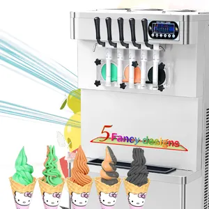 Ad alta produzione di CE ETL cinque sapore frozen yogurt gelato macchina/macchina per gelato soft/ice-cream macchina