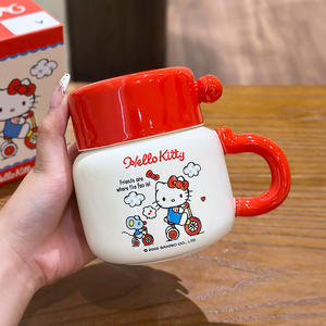 Hello Kitty <b>Ceramic</b> <b>Mug</b> With Lid And Handle Heat Resistant For Office Use - Product Image 4