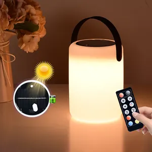 Creative Nordic Cylindrical Lamp Indoor and Outdoor Waterproof PE Portable Rechargeable Cordless RGB LED Lamp with Handle