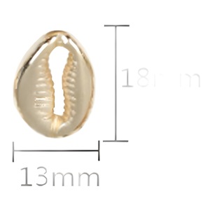 Gold Plated Oval Shell Beads For Jewelry Making 12mm Plastic Resin Loose Beads - Product Image 3