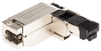 Connecteur RJ45 mâle catégorie 5, à monter sur câble, 1 port, 4 voies, paire torsadée blindée (FTP), angle droit, IP20 6GK1901 Ser