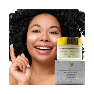 Crema <span class=keywords><strong>facial</strong></span> con tapa dorada de etiqueta privada de nutrición profunda 7 días blanqueamiento antienvejecimiento con SPF30 tono de <span class=keywords><strong>piel</strong></span> uniforme anti-manchas negras - Product Image 1