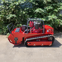 Tondeuse autoportée télécommandée pour jardin et ferme, 9 CV, à essence, à chenilles, avec fonctions de coupe et de paillage, à braquage zéro