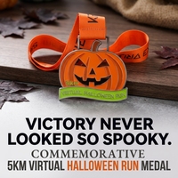 Médaille personnalisée plaquée or en forme de citrouille, émail coloré, pour course amusante d'Halloween, récompense sportive