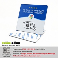 Support d'affichage en acrylique NFC Google Review avec code QR, mini-étiquette RFID 213/215/216 pour les avis des entreprises et des hôtels