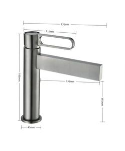 Kiểu dáng đẹp hiện đại thép không gỉ 304 duy nhất-lỗ lưu vực vòi nước hiện đại nóng/lạnh gốm đơn rỗng xử lý thiết kế hiện đại - Product Image 5