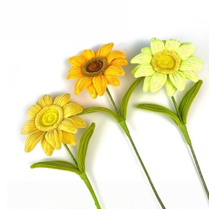 YOPIN-570 Limpiapipas <span class=keywords><strong>de</strong></span> Chenilla Hechos a Mano al por Mayor, Girasoles Coloridos <span class=keywords><strong>de</strong></span> Tallo Único para Decoración del Hogar, Bodas, Navidad, Regalos Festivos - Product Image 1