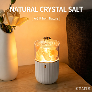 Essential <b>Oil</b> Aroma <b>Diffuser</b> With Himalayan Salt Crystal USB Humidifier Color Changing Night Light Fragrance Lamp - Product Image 4