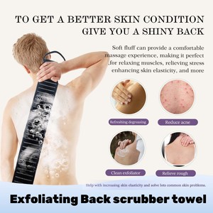 <span class=keywords><strong>Sangle</strong></span> de <span class=keywords><strong>dos</strong></span> <span class=keywords><strong>exfoliante</strong></span> double face en loofah pour le bain, élimination profonde des impuretés, longue <span class=keywords><strong>sangle</strong></span> en loofah - Product Image 4