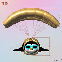 Pingouin gonflable d'intérieur avec parachute pour accrocher