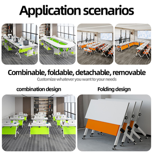 Table de conférence pliable sur roulettes pour salle de réunion de bureau et centre de formation avec structure pliable rapide et gain de place - Product Image 3