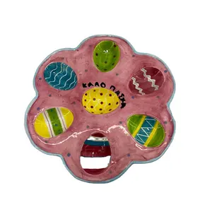 Керамическая тарелка для яиц в форме цветка для пасхального украшения