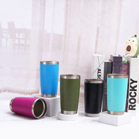 Tazas de Viaje de Acero Inoxidable de 20 oz, Blancas y Coloridas, para Camping, Vino, Bebidas, Té, Café, Aisladas, con Tapa, para Sublimación