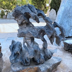 Lingbi Stone Décoration de jardin extérieur Grain de montagne Nature <span class=keywords><strong>Art</strong></span> en marbre brun noir pour pavé - Product Image 5