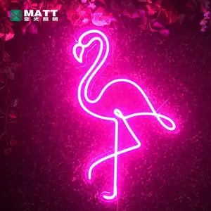 Matt Dropshipping Custom Pink Flamingo Neon Sign Animal Led Night Lights USB Led Sign Room Decoration Beer Bar Pub Wall Decor
