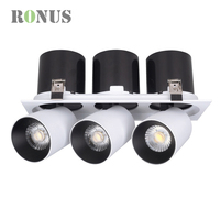 Trois têtes 25W x 3 hôtel carré haute puissance plafond Commercial spot LED COB encastré