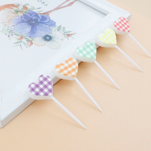 Bougies d'anniversaire en forme <span class=keywords><strong>de</strong></span> cœur pour gâteau, sans fumée, colorées, créatives - Product Image 2