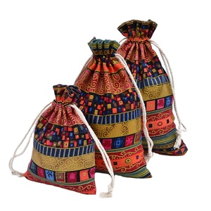 Oferta Especial: Bolsa de Almacenamiento de Estilo Étnico Wenwan para Joyería, Bolsita de Arpillera para Cuentas Budistas y Monedas, Pequeño Saquito de Algodón para Calcetines al por Mayor - Product Image 1