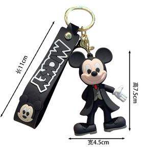 Nuovo Design 3D PVC Cartoon Cute Wedding Dress Mickey Minnie portachiavi borsa ciondolo per ragazze - Product Image 5