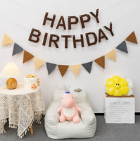 Guirlande triangulaire en feutre personnalisable avec logo, non tissée, pour décoration de fête d'anniversaire, salle de classe, ouverture de boutique, événementiel