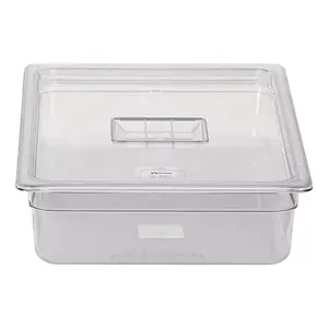 Clear <b>Plastic</b> <b>Food</b> Storage <b>Container</b> <b>with</b> Flip Top <b>Lid</b>, 1/1 Size 15 cm, Polycarbonate Material, Dishwasher Safe, Freshness Prese - Product Image 1