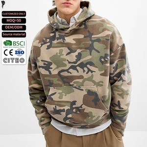 Sweat-shirt à capuche camouflage personnalisé avec logo OEM pour homme, style streetwear, coupe ample, pull à capuche camouflage - Product Image 1