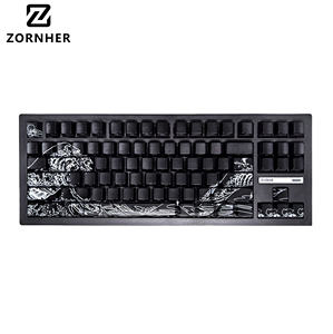 <span class=keywords><strong>Teclado</strong></span> Mecánico Inalámbrico Zornher ZH870 Negro Ukiyo-e RGB Retroiluminado, Tres Modos Programables, Teclas para Juegos de Escritorio, Nuevo - Product Image 1