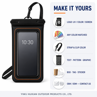 Pochette étanche personnalisée pour téléphone avec fenêtre pour appareil photo et cordon réglable, sac étanche rose pour la natation, la randonnée et les voyages