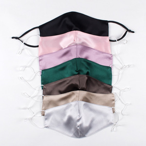Premier Textile Mode Rose <span class=keywords><strong>Masque</strong></span> En Soie Femmes Réutilisable Lavable Tissu Tissu <span class=keywords><strong>Masque</strong></span> En Soie Avec Logo Personnalisé - Product Image 1