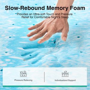 Topper Materasso in Memory Foam Rinfrescante da 2 Pollici Misura Queen con Effetto Slow-Rebound per Alleviare la Pressione e Comfort Morbido - Product Image 4